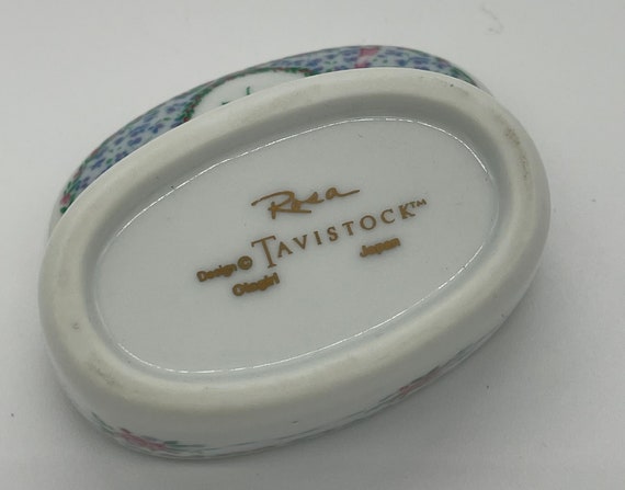 Vintage Otagiri Tavistock Porcelain Oval Trinket … - image 5