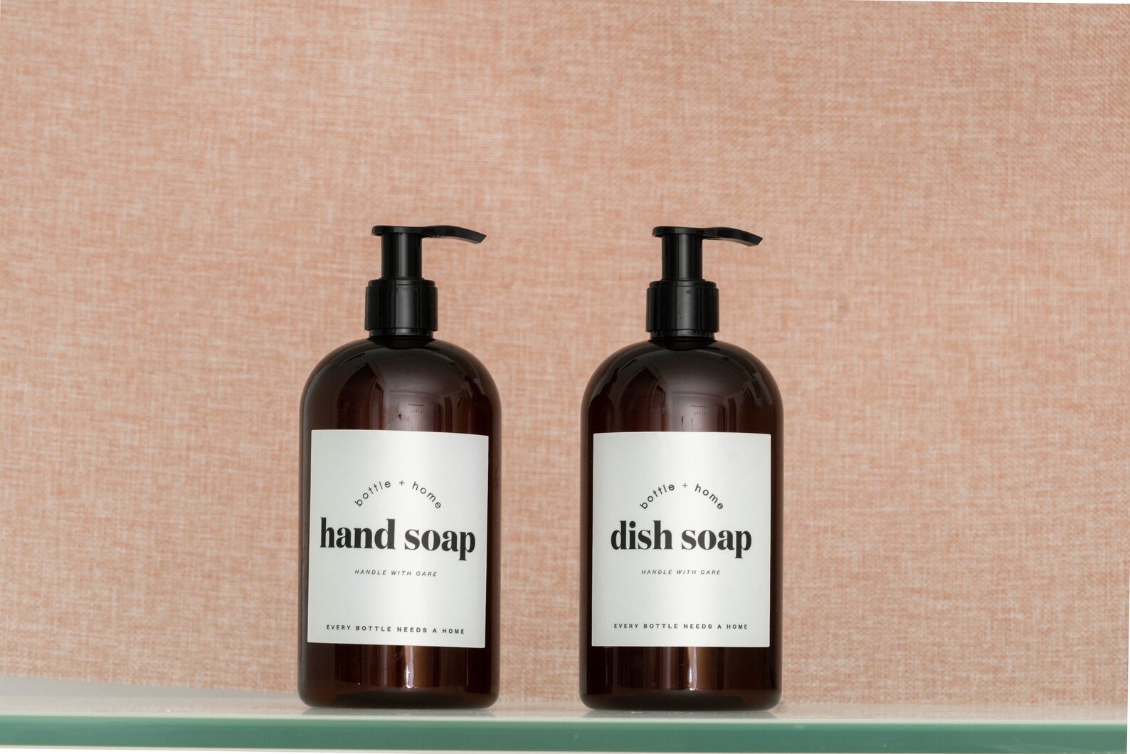 Hand Soap & Dish Soap Set of 2 16oz Amber Plastic Bottle Etsy
