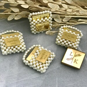 Mini sacchetto di perle con cioccolatini come regalo per gli ospiti, bomboniere per matrimoni, regalo personalizzato per la comunità, regali per feste all'ingrosso, bomboniere di ringraziamento