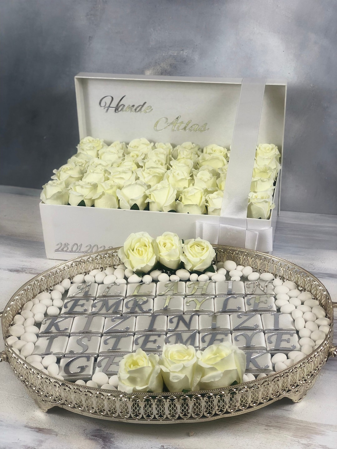 Rose Chocolate Box, Wedding Chocolate Box, Wedding Chocolate Favors for