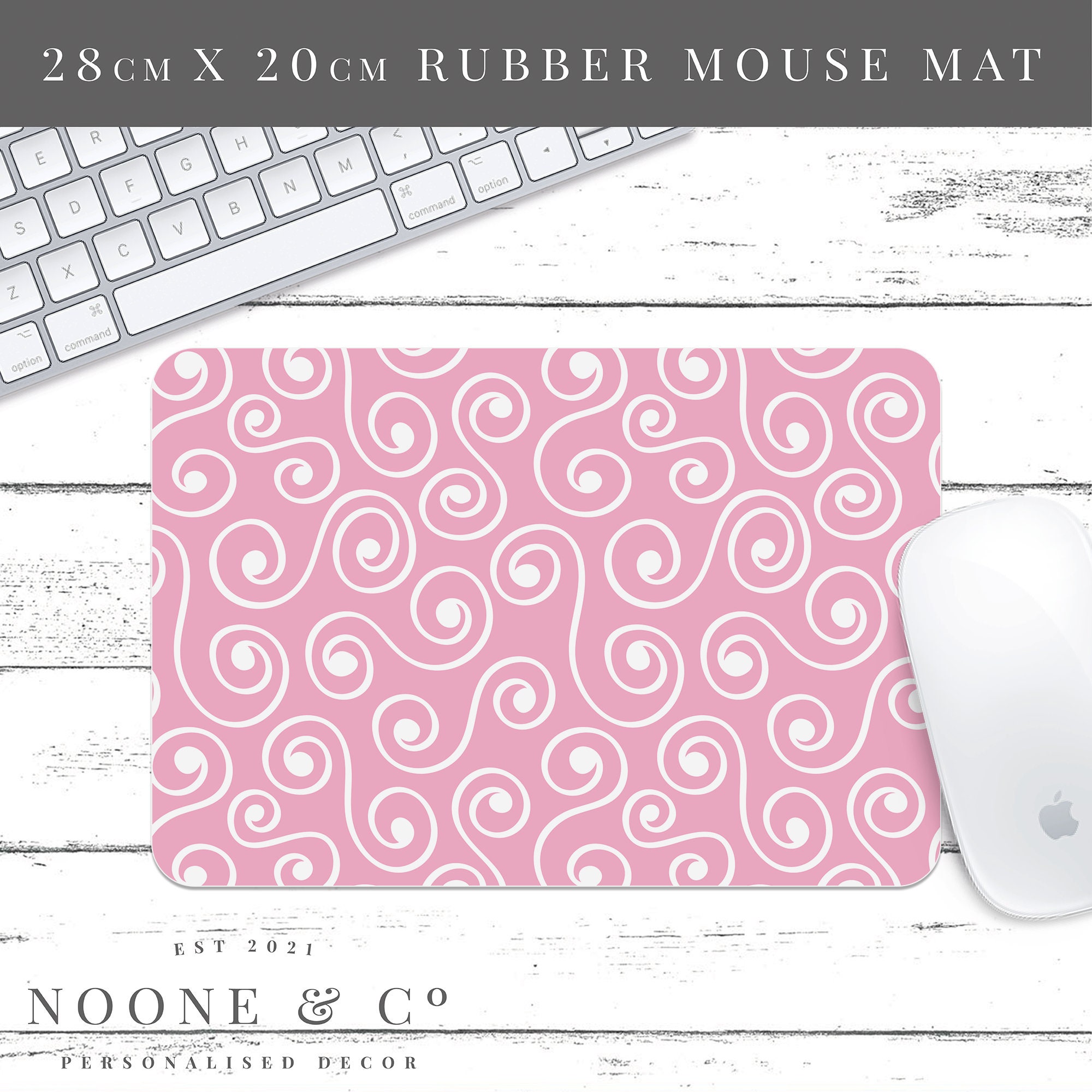 Mousepad Swirl Pattern Personalised Mousepad Mat Rubber Etsy