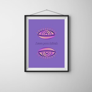 Arte de humor de olhos, engraçado, arte de parede de presente, impressões de olhos, impressão de ilustração, download digital estético, decoração estética, amigos, decoração de quarto