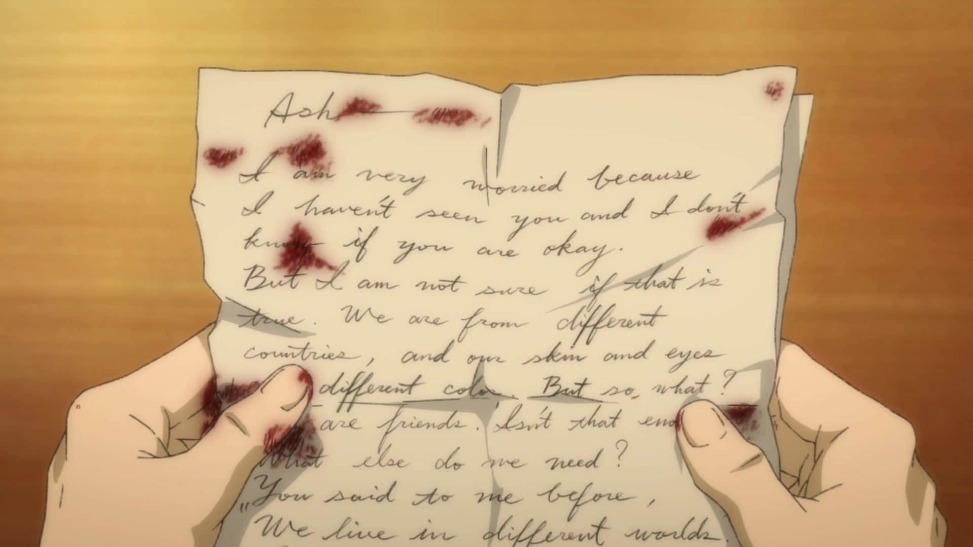 Carta de Eiji a Ash Banana Fish Etsy España