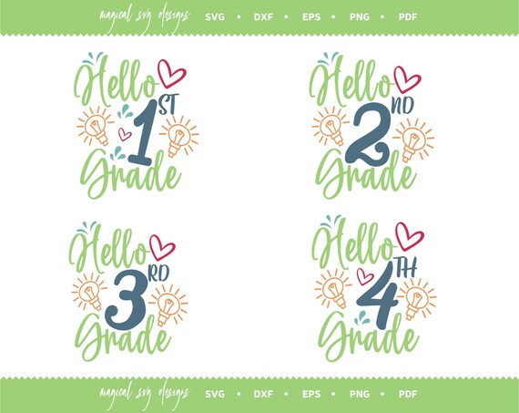 School Grades Svg Bundle 4 Svg Designs First Grade Svg - Etsy