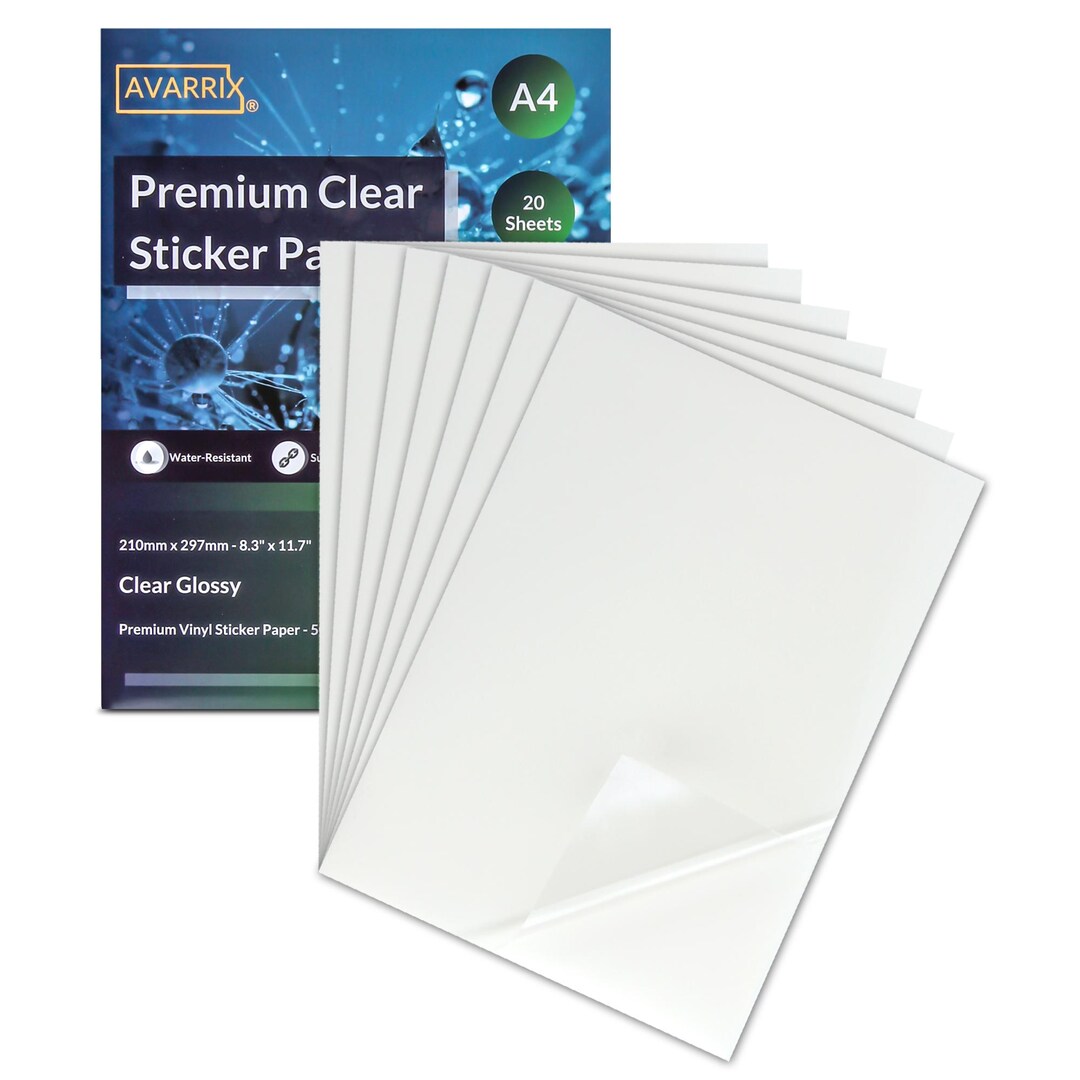 Printable Vinyl Sticker Paper - Transparent Clear Glossy - Laser Only ...