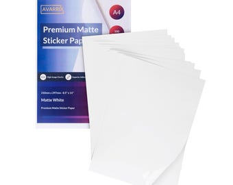 Printable Sticker Paper - Inkjet & Laser - White Matte - A4 - 100 GSM