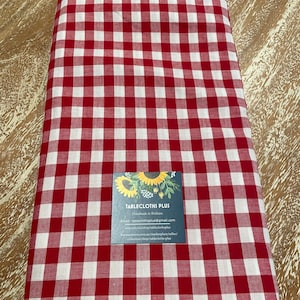 Tablecloth 100% cotton red Gingham - MED CHECK