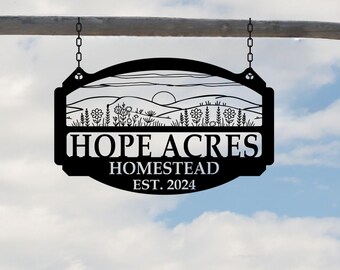 Custom Metal Farm Sign, Personalized Family Name, Outdoor Decor