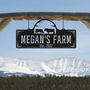 Custom Steel Business Sign Farm Signs Personalized Outdoor Gate Sign - Farmhouse Decor Home Accents -