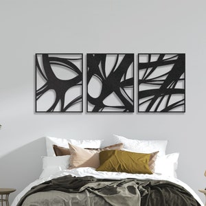 Abstract Metal Wall Art: Modern Living Room Decor (49.0&quot;x20.0&quot;)