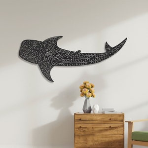 Squalo balena, decorazione da parete con squalo balena, grande arte da parete, decorazione con squalo, arte con squalo balena, decorazione da parete, arte da parete in metallo, arte con balena,