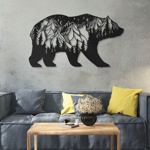 Bear Metal Wall Art, Bear Metal Art, Bear Metal Art, Metal Bear Decor, Bear Wall Art, Metal Wall Art, Animal Wall Art,