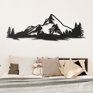 Mountain Wall Art Metal, Mountain Metal Wall Art, Large Mountain Wall Art, Housewarming Gift, Nature Mountain Metal Decor, Metal Wall Art,