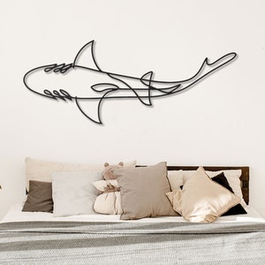 Jaws Metal Wall Art: Shark Silhouette Decor
