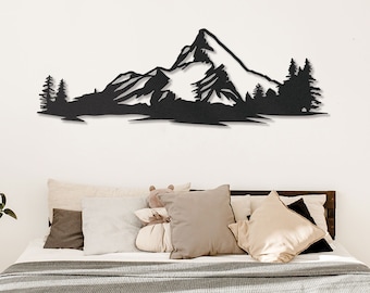 Mountain Wall Art Metal, Mountain Metal Wall Art, Large Mountain Wall Art, Housewarming Gift, Nature Mountain Metal Decor, Metal Wall Art,