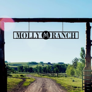 Custom Metal Ranch Entrance Sign, Personalized Farm Gate Decor, Western Driveway Art