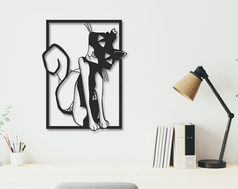 Metal Cat Wall Art, Modern Home Decor