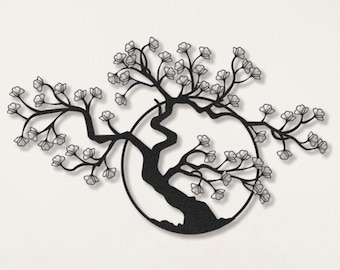 Ginkgo Biloba Metal Wall Art, Gold Flower Decor