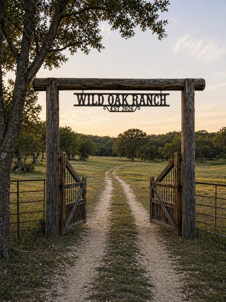 Ranch Signs Personalized Outdoor, Hanging Name Sign for Yard, Metal ...