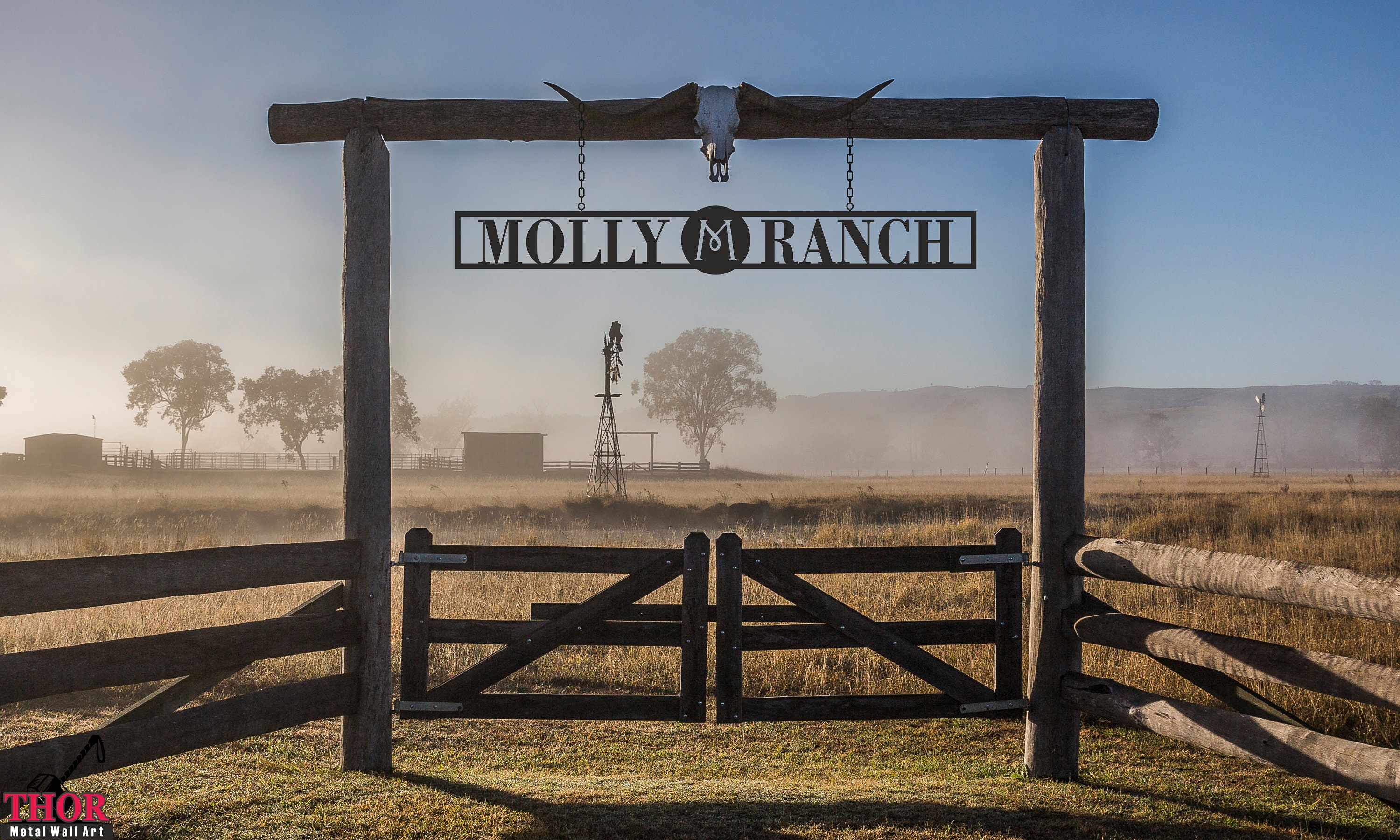 Metal Farmhouse Ranch Sign ~ Metal Porch Sign | Metal Gate Sign | Farm ...