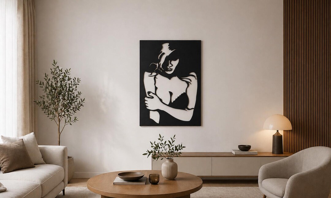 Woman Line Art Metal Wall Decor, Feminine Wall Art for Living Room, - Etsy