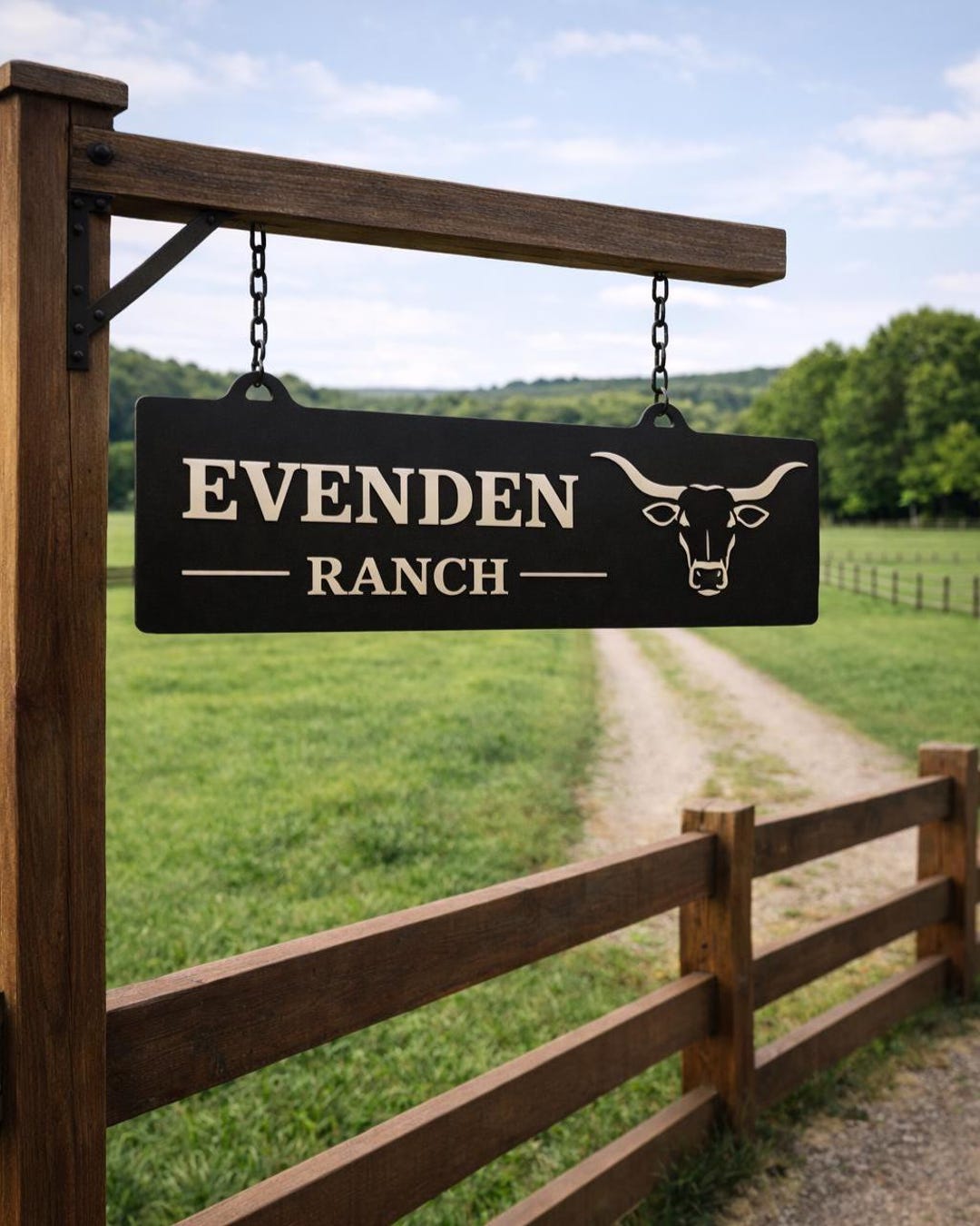 Round Ranch Gate Sign Family Ranch Entrance Signs, Custom Metal Farm Gate Sign, Western Ranch ...
