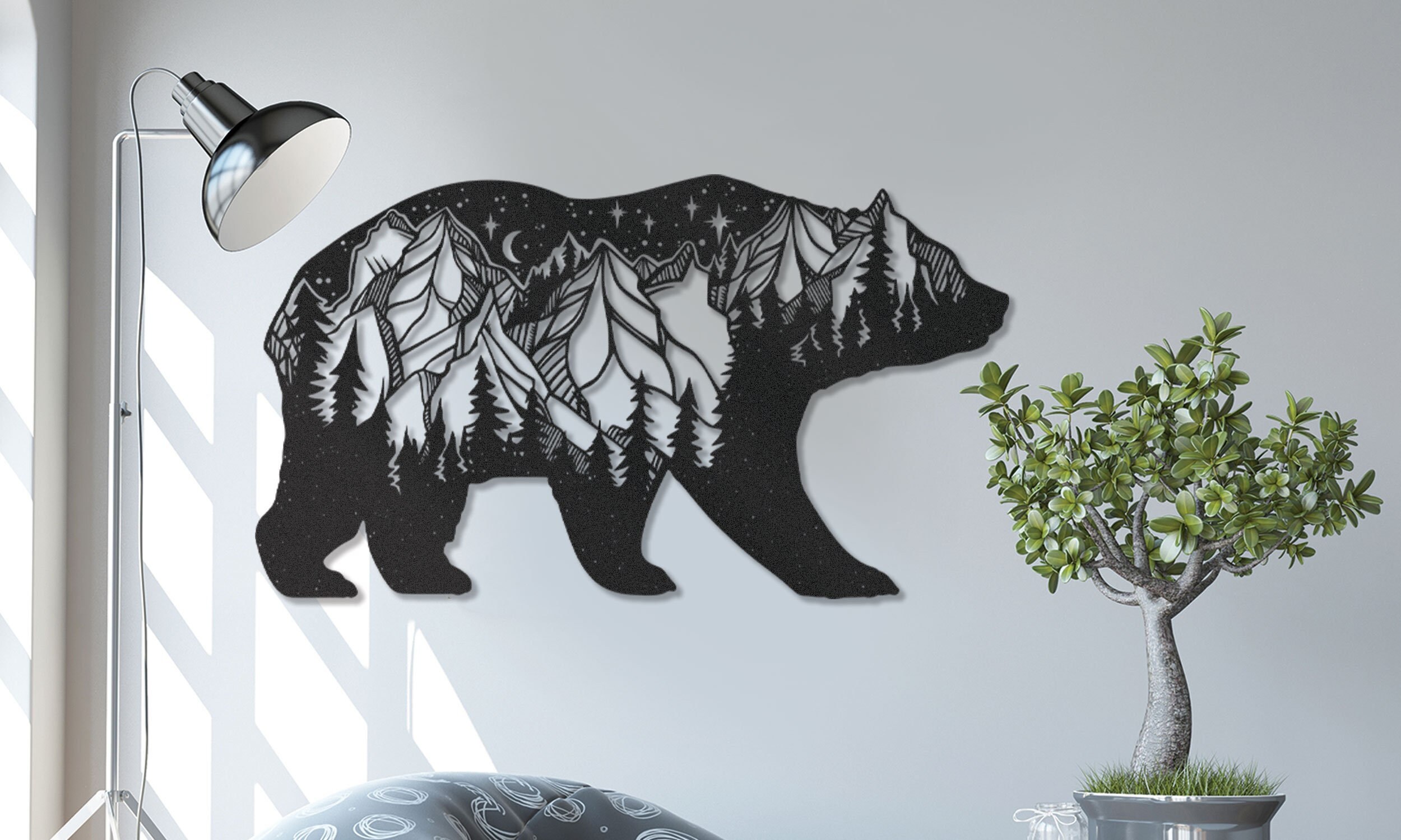 Bear Metal Wall Art Bear Decor Bear Metal Art Metal Bear Etsy