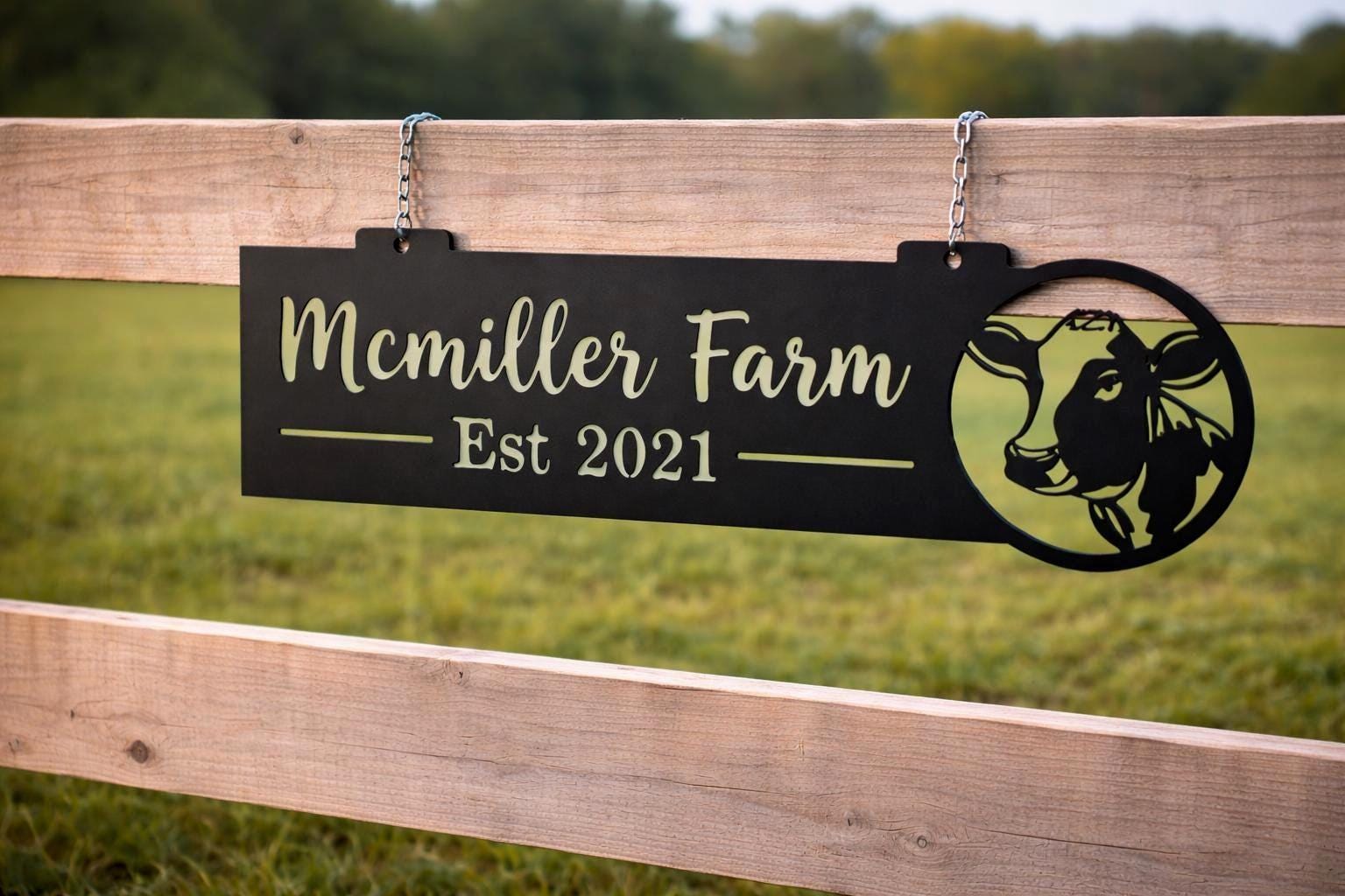 Round Ranch Gate Sign Custom Metal Ranch Gate Sign, Personalized Farm Entrance Decor, Western ...