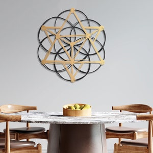Sacred Geometry Metal Wall Art: Large Geometric Decor