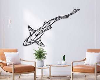 A, 20 Ocean Fish Sculptures Home Decoration for Living Room Bedroom Fathers Day Gift Handmade Accent Shark Wall Hanging Plaque Decorative Shark Metal Wall Art Decor 