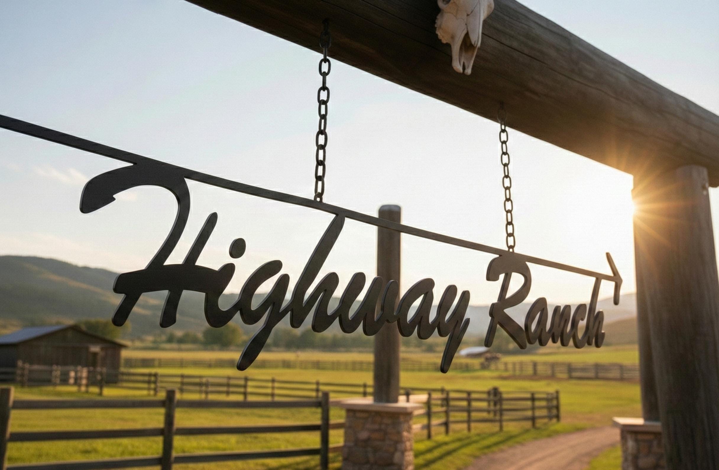 Custom Metal Ranch Sign | Personalized Farm Entrance - Etsy