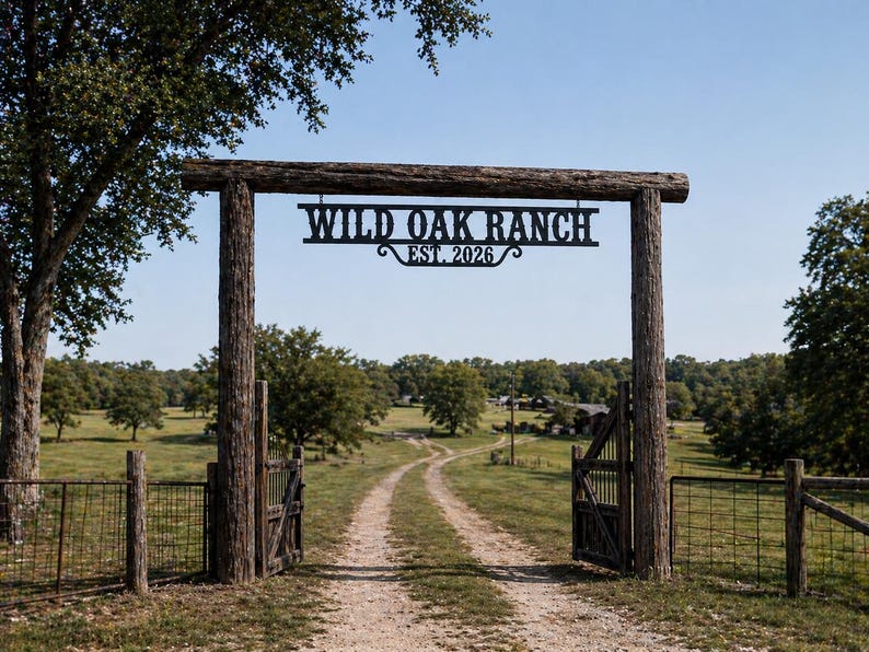 Ranch Signs Personalized Outdoor, Hanging Name Sign for Yard, Metal ...