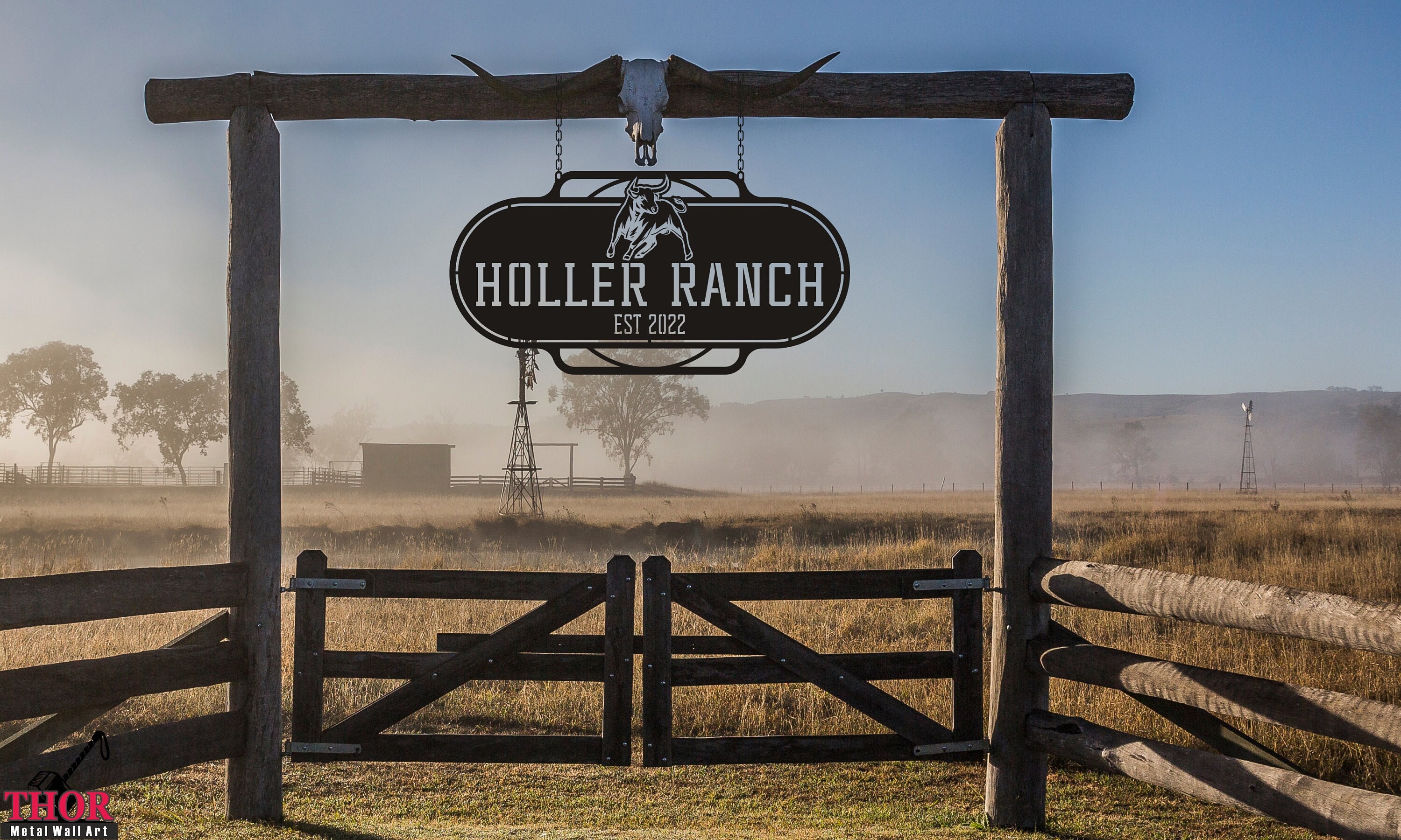Baker Ranching Signs Personalized Metal Ranch Sign, Custom Farmhouse Decor - Etsy