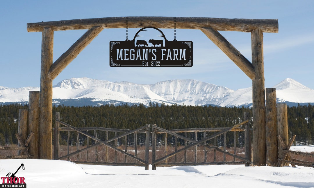 Waterjet Signs Custom Steel Business Sign Farm Signs Personalized Outdoor Gate Sign ...