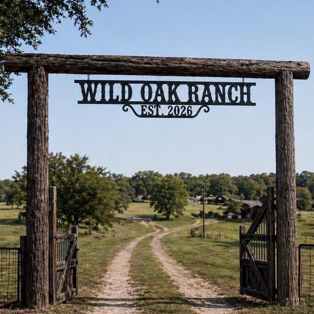 Old Ranch Style Signs Ranch Signs Personalized Outdoor, Hanging Name Sign for Yard, Metal ...