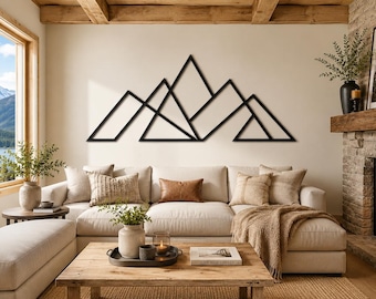 Mountain Metal  Wall Art, Fireplace Decoration, Mountain Ranges View Wall Decor