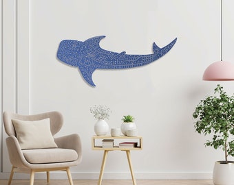 Whale Shark Wall Art - Ocean Themed Home Decor - Sharks Bathroom Decor