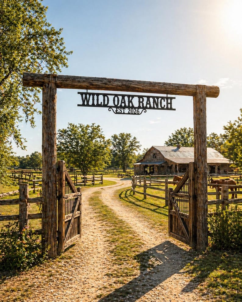 Rustic Outside Signs Ranch Signs Personalized Outdoor, Hanging Name Sign for Yard, Metal ...