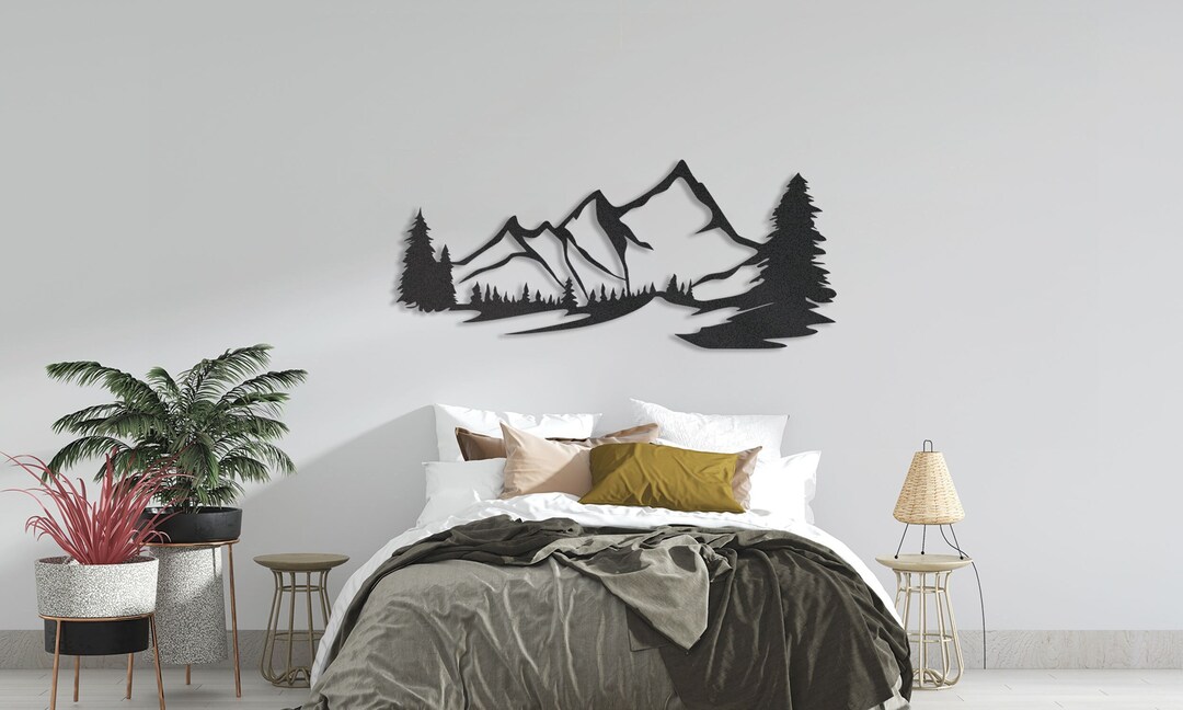 Mountain Wall Decoration, Large Mountain Wall Art, Mountain Wall Art