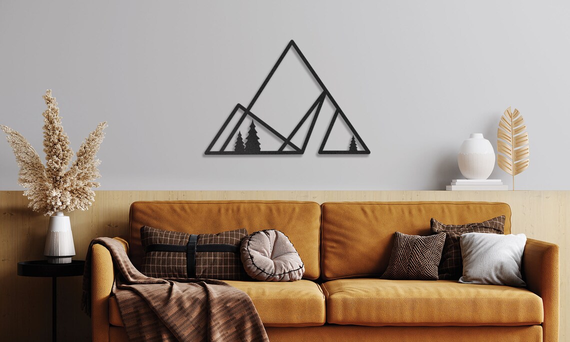 Minimalist Mountain Wall Art Line Art Wall Decor Living Etsy