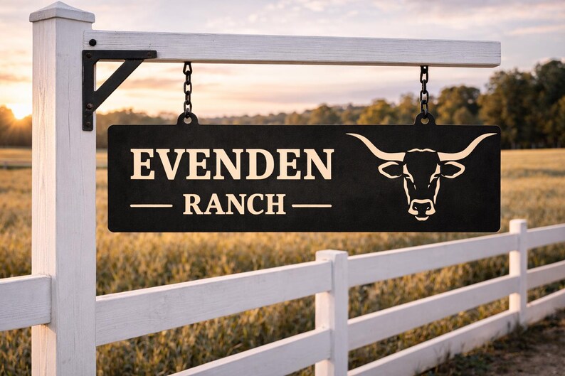 Family Ranch Entrance Signs, Custom Metal Farm Gate Sign, Western Ranch ...