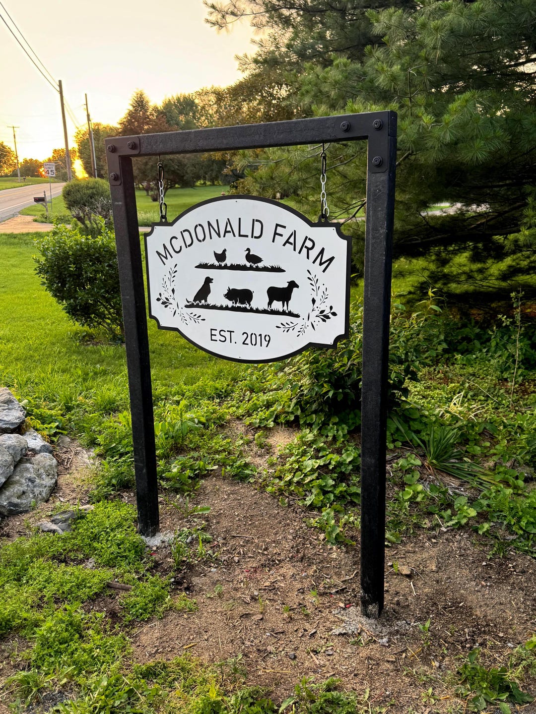 Custom Aluminum Farm Entrance Sign, Personalized Ranch Gate Decor ...