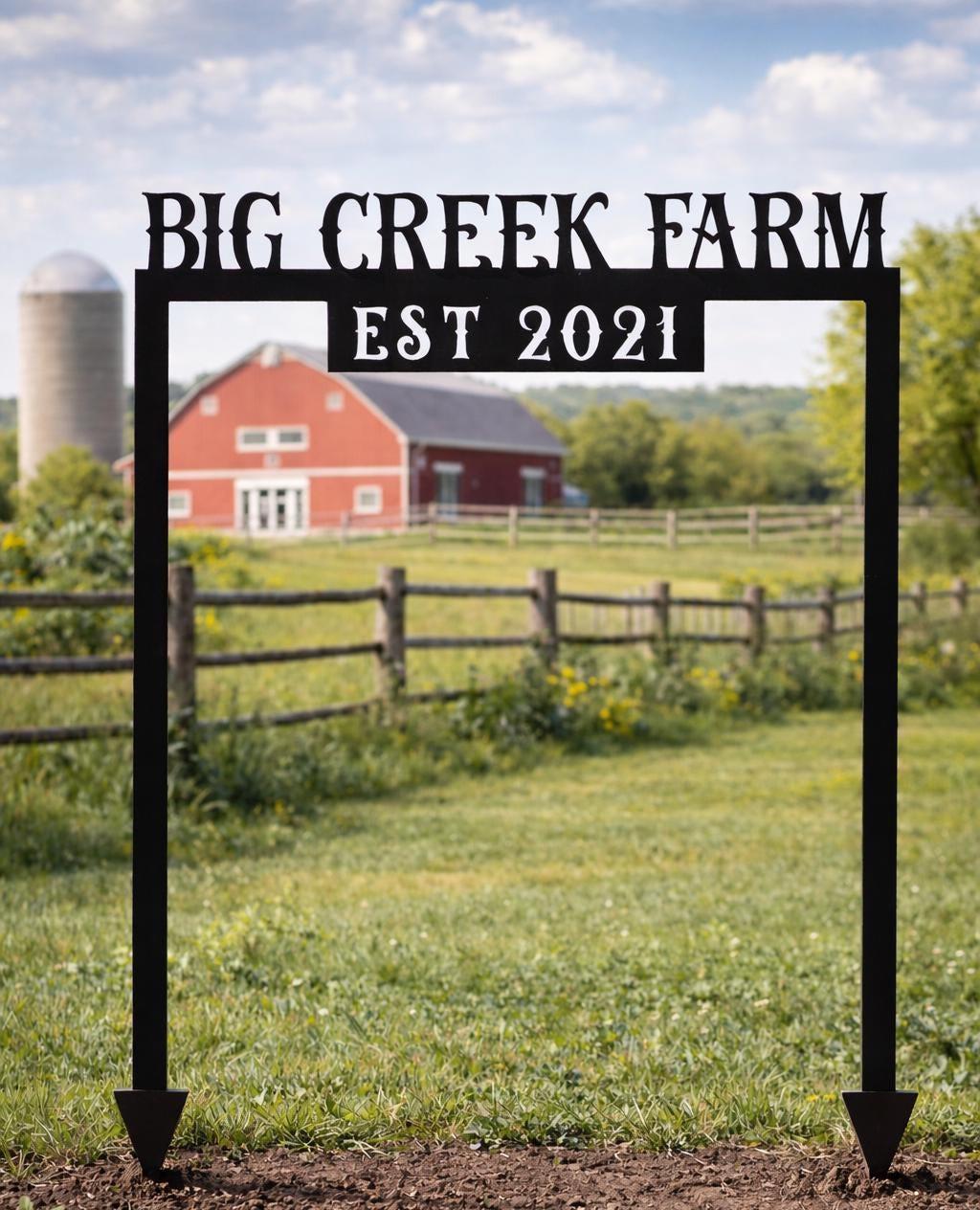 Yard Sign Outdoor Custom Farmhouse | Personalized Metal Ranch Sign ...