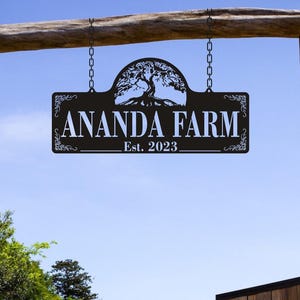 Custom Farm Gate Sign, Personalized Ranch Entrance Metal Sign, Farmhouse Outdoor Decor