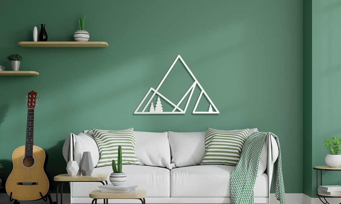 Minimalist Mountain Wall Art Line Art Wall Decor Living Etsy