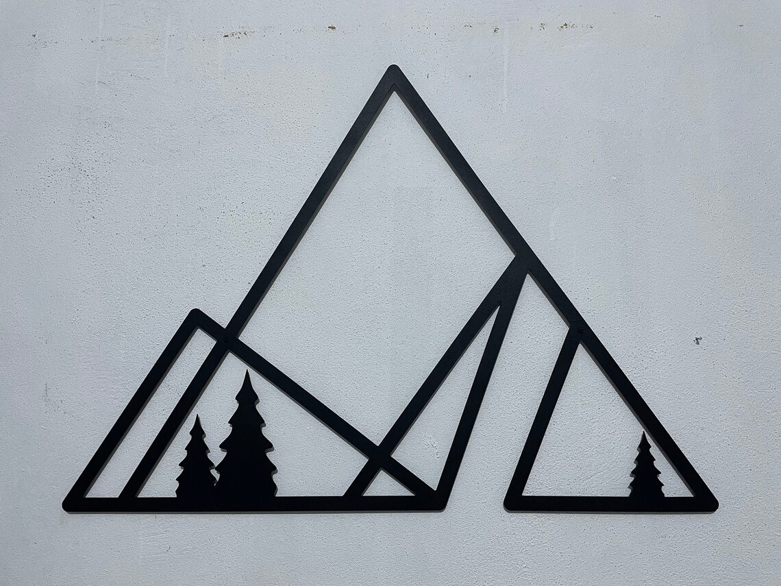 Minimalist Mountain Wall Art Line Art Wall Decor Living Etsy