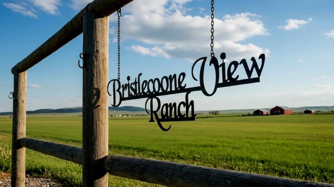 Custom Steel Ranch Sign, Personalized Farmhouse Entrance, Weatherproof ...
