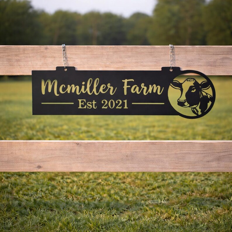 Round Ranch Gate Sign Custom Metal Ranch Gate Sign, Personalized Farm Entrance Decor, Western ...