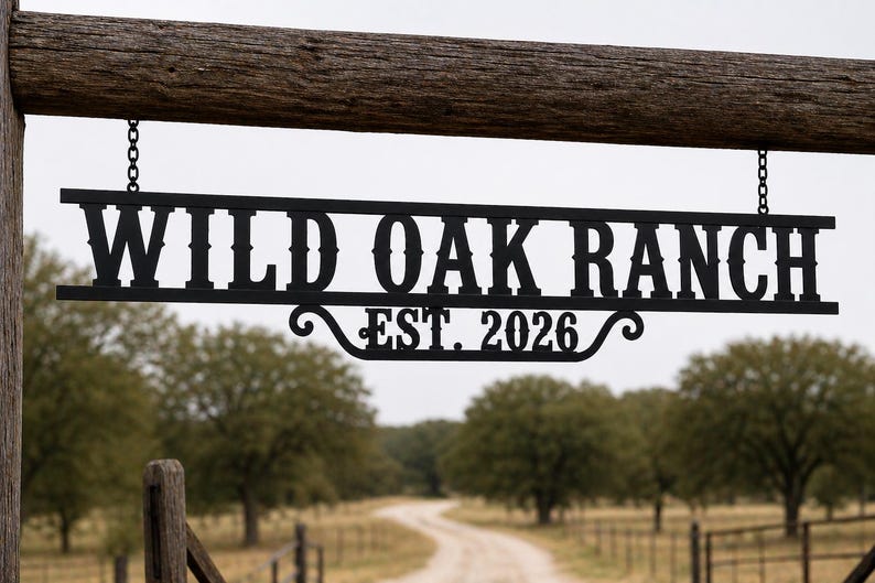 Ranch Signs Personalized Outdoor, Hanging Name Sign for Yard, Metal ...