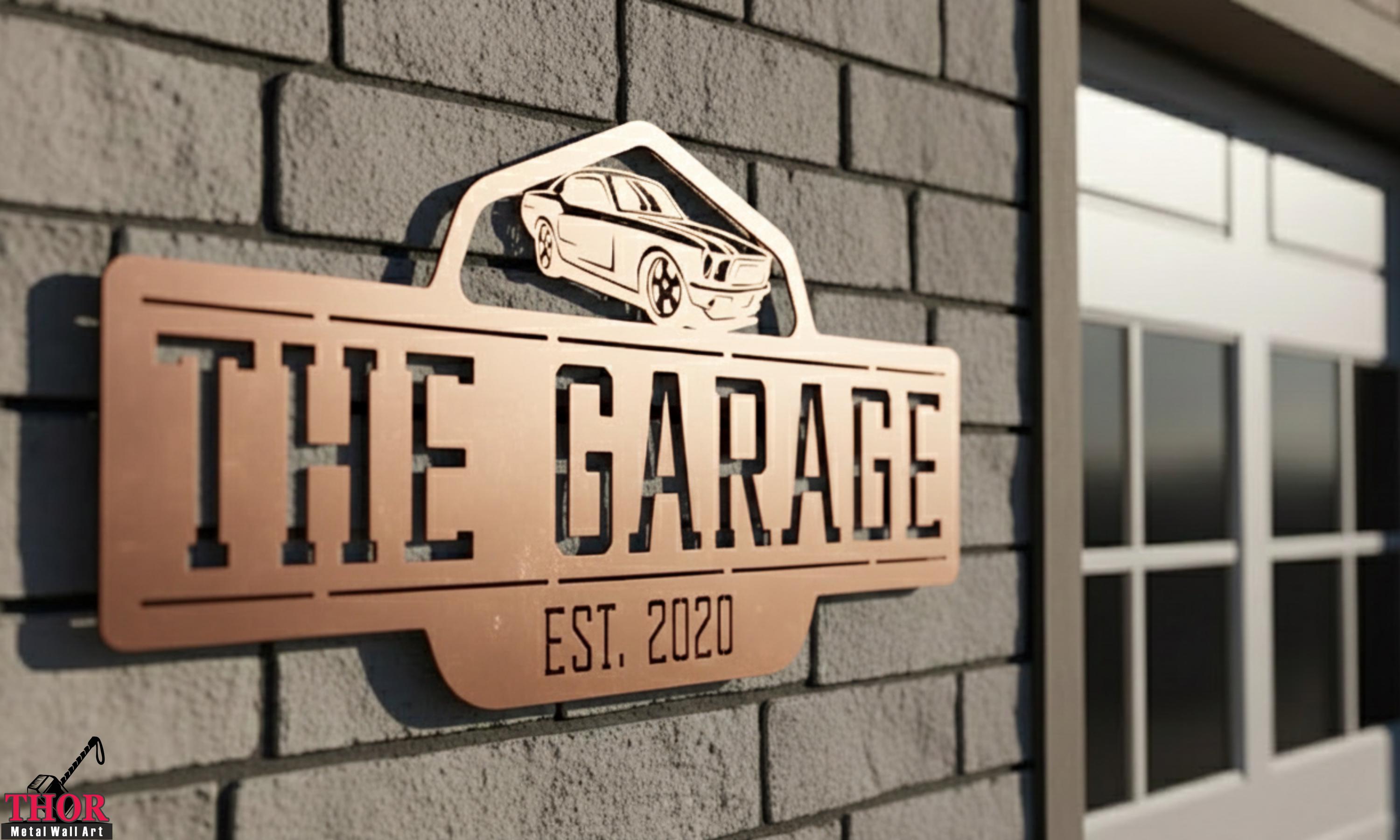 ☆ T·T Free Name Garage Personalized Garage Name Sign, Metal Workshop Decor, Fathers Day